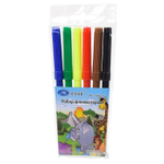 Фломастеры Basir, серия "Животные", разноцветные, набор 6 шт