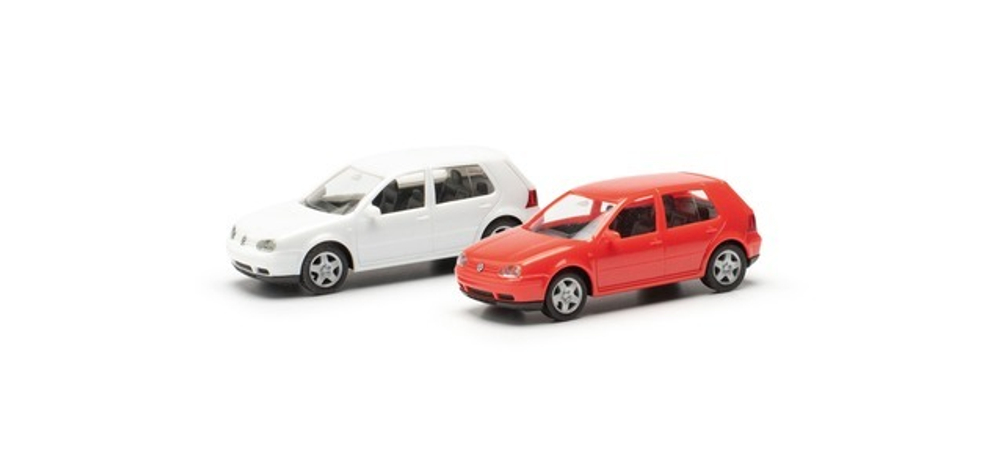 Набор для сборки: VW Golf IV 4-дверный, белый/краснный, 2 шт.