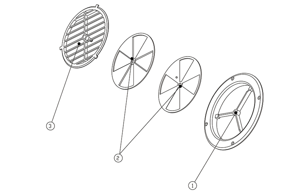 Вентиляционная решетка SeaFlo с регулировкой (диаметр 164 мм) (SFVC1-02)