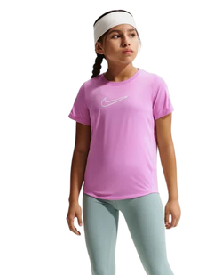 Футболка для девочки Nike Kids One Fitted Dri-Fit Short Sleeve - light magenta/white