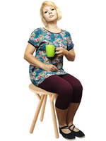 2318 Пижама женская (туника+капри) цветы на бирюзе (66)