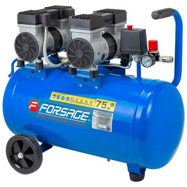 Компрессор поршневой с прямым приводом,4 цилиндра, безмасляный (ресивер 50л, 2.2 кВт, 8 бар, 400л/м, 230В) Forsage F-V30/50 UPH