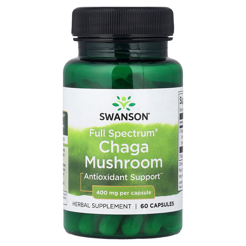 Swanson Vitamins, Full Spectrum®, гриб чага, 400 мг, 60 капсул