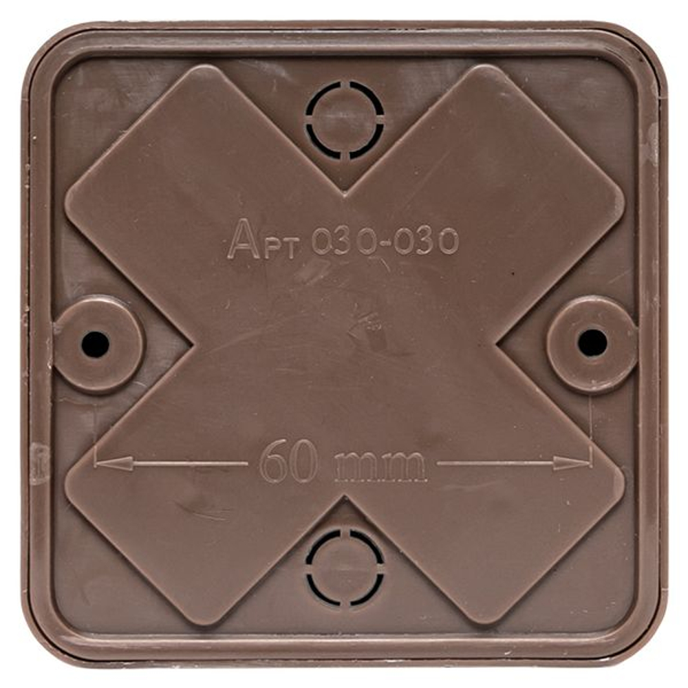 Коробка разветвительная КМР-030-030кг (75x75x26) с клеммником тёмное дерево EKF PROxima (52.00 шт.)