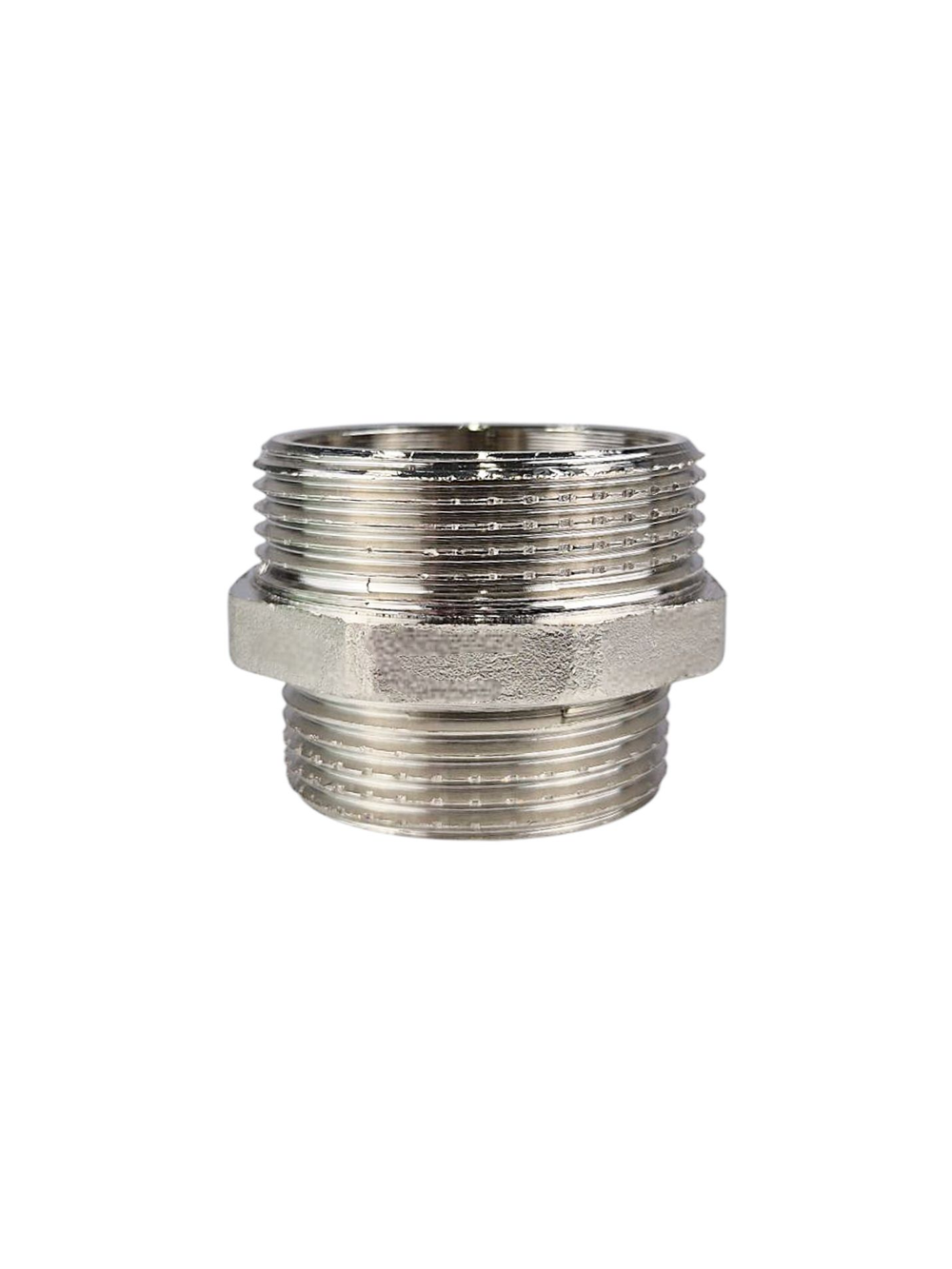 Ниппель переходной, латунь, наружная резьба 1 1/2"х1 1/4", никель, RTP