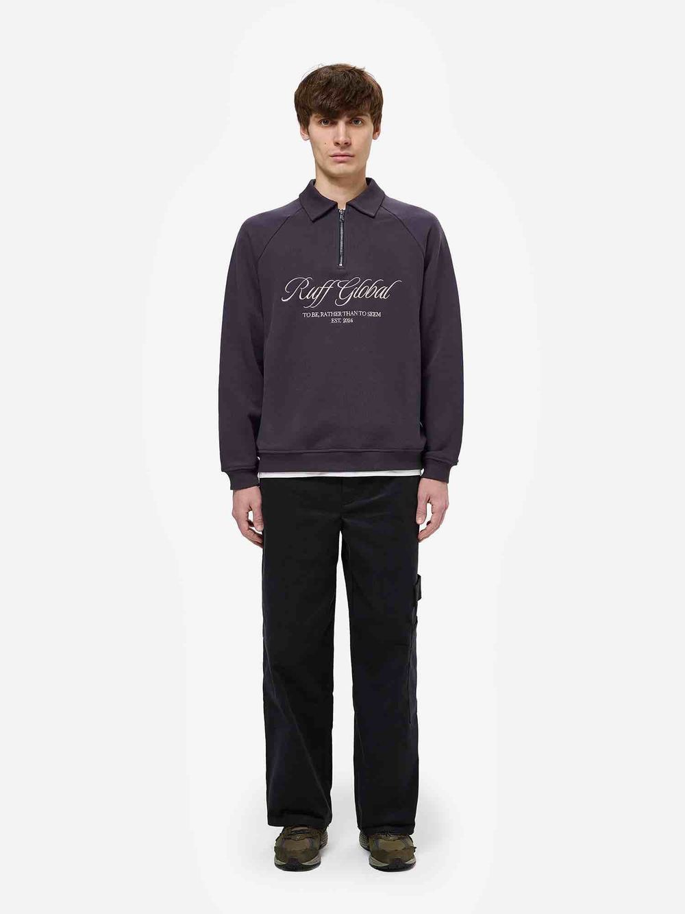 Купить Толстовка RUFF Global Half Zip темно-фиолетовая Толстовка RUFF Global Half Zip темно-фиолетовая