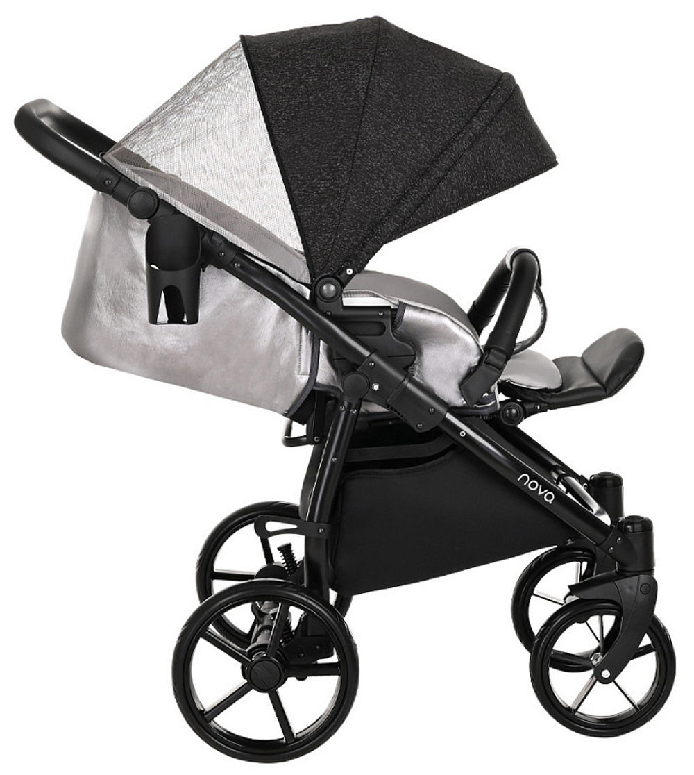 Детская коляска Tutis Novo Reflective 3 в 1 1142289 Кожа Pearl Metalic/Black Reflective Print