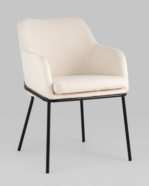 Стул Кози ткань букле молочный