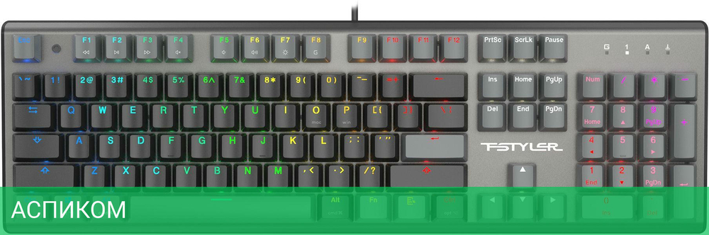 Клавиатура A4Tech Fstyler Neon черный (FS100)