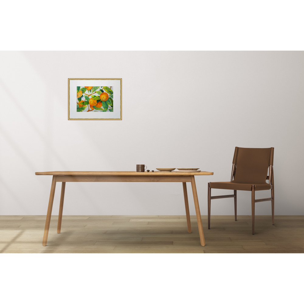 Картина авторская акварельная в паспарту 30х40 см на стену для интерьера "Мандарин"