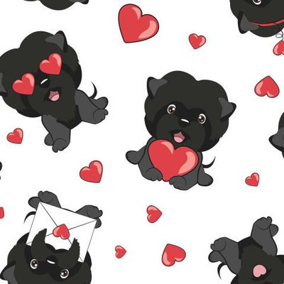 щенки Аффенпинчера с сердечками