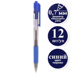 Ручка шариковая DELI "Arrow Q01930" автоматическая, 0,7 мм, синяя, грип