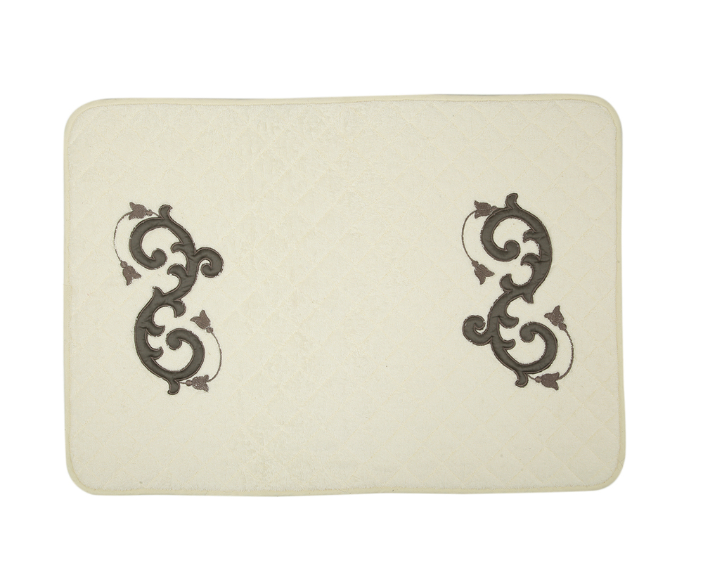 Коврик для ванной 60х90 Old Florence Ricciolo бежевый с коричневой аппликацией