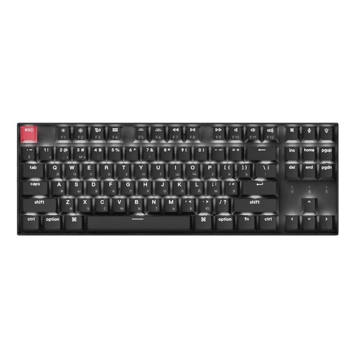 Беспроводная механическая клавиатура QMK Keychron K8 (Version 2), 87 клавиш, White LED подсветка, Keychron Red Switch (K8X-A1Z-RU)