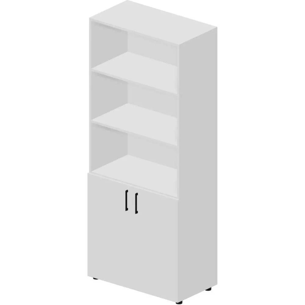 Шкаф A/N/F/C п/закрытый В195 (ручки - хром) Белый/Белый EMHS833BLBL