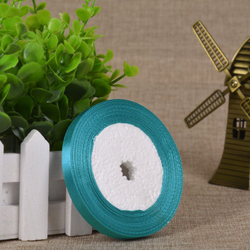 Лента атласная 12 мм  (23 метра, цвет №47   морская волна)