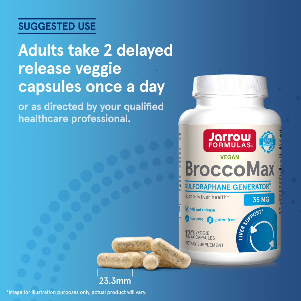 Jarrow Formulas, BroccoMax для веганов, 120 вегетарианских капсул (17,5 мг в 1 капсуле)