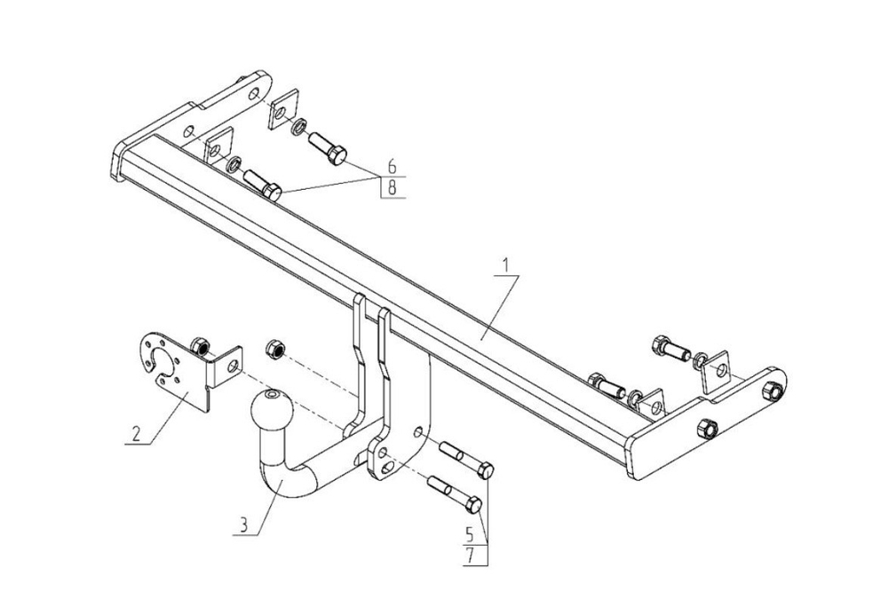 Фаркоп для Volvo S60 седан / V60 универсал 2010-2019 Тип шара: A. Нагрузки: 1800/80 кг, VL 05