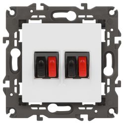 Розетка ЭРА Elegance 14-3112-01 аудио двойная IP20 белый