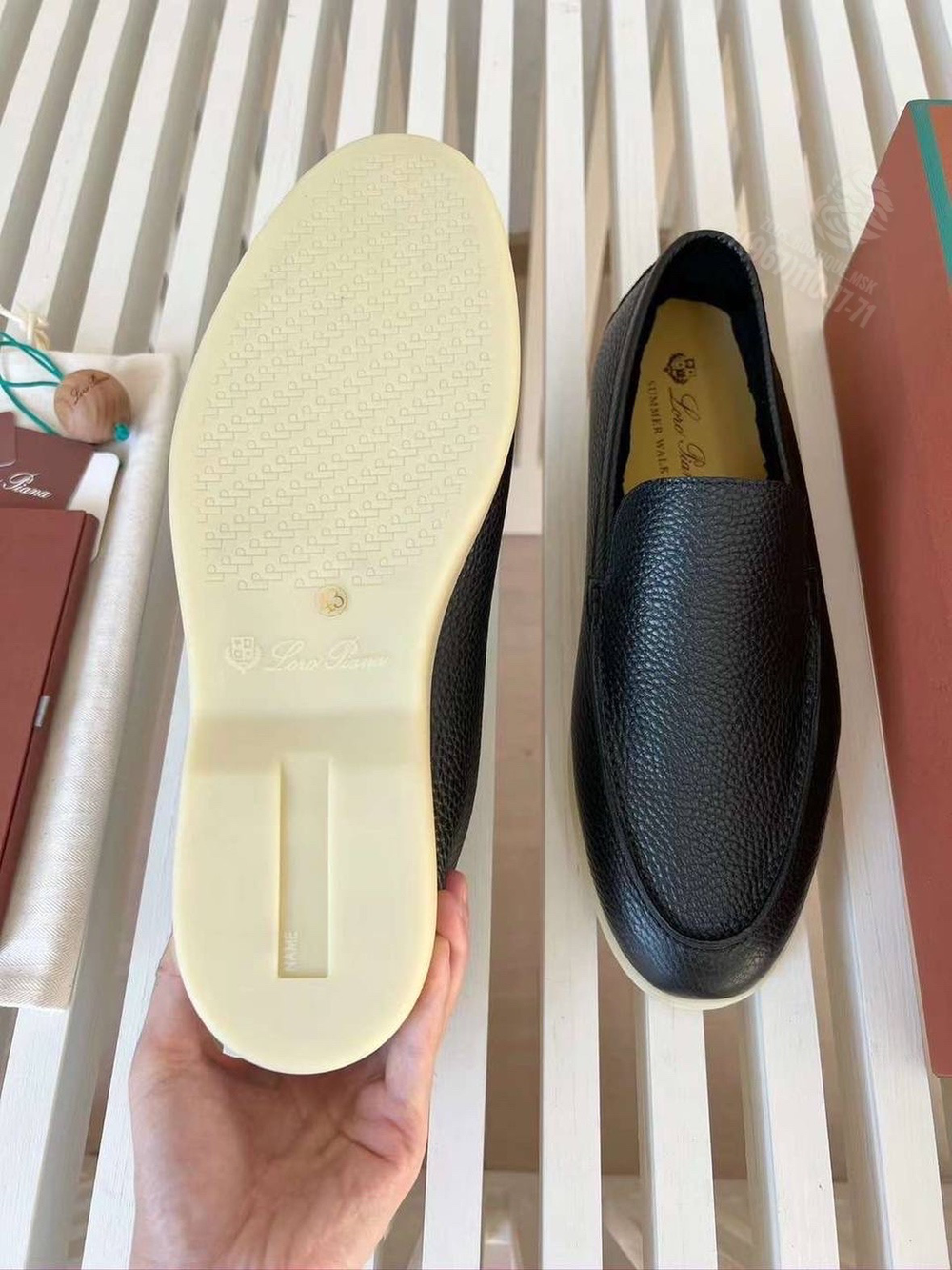 Лоферы Loro Piana Summer Walk с мехом