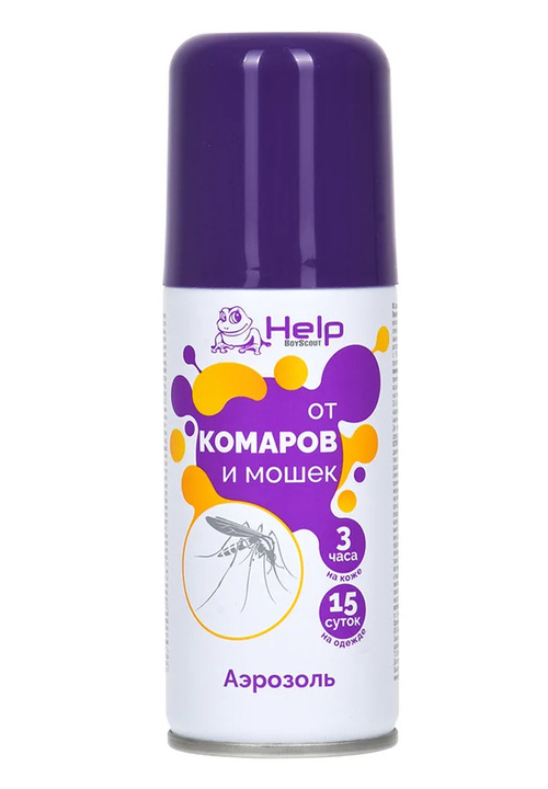 Аэрозоль от комаров и мошек Help 75мл (24шт/кор)