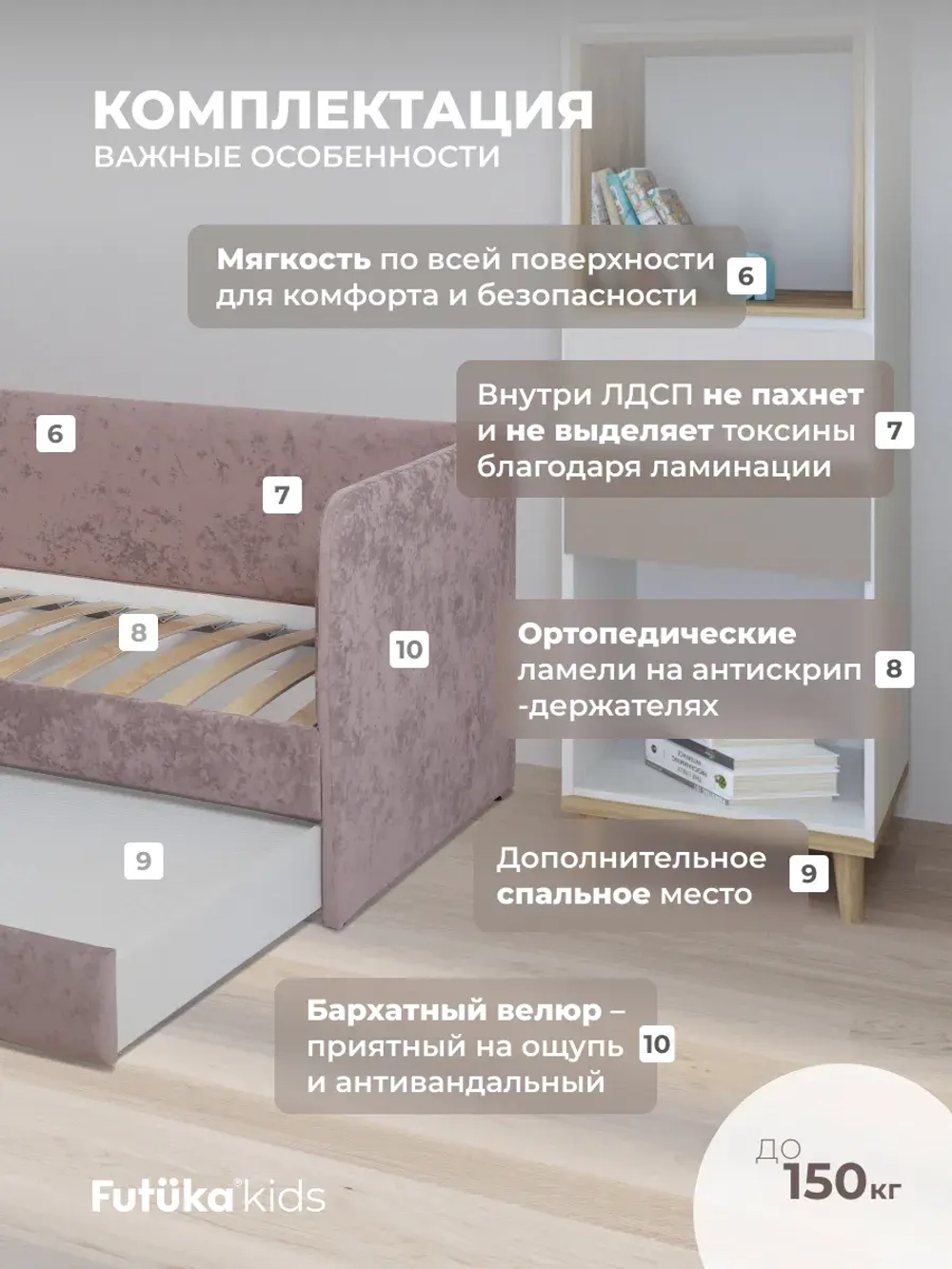 Диван - кровать Lilo 180х90 см ткань Nebby