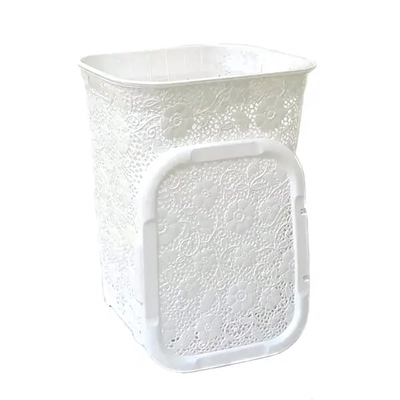Корзина для белья 50л ажурная белая
