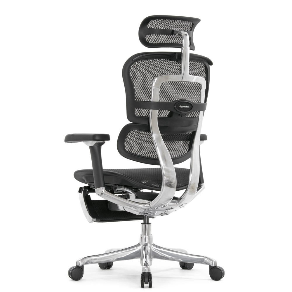 Кресло FALTO Ergohuman Luxury 2 с подножкой ( чёрный каркас /сетка чёрный T-168-B1 Black )