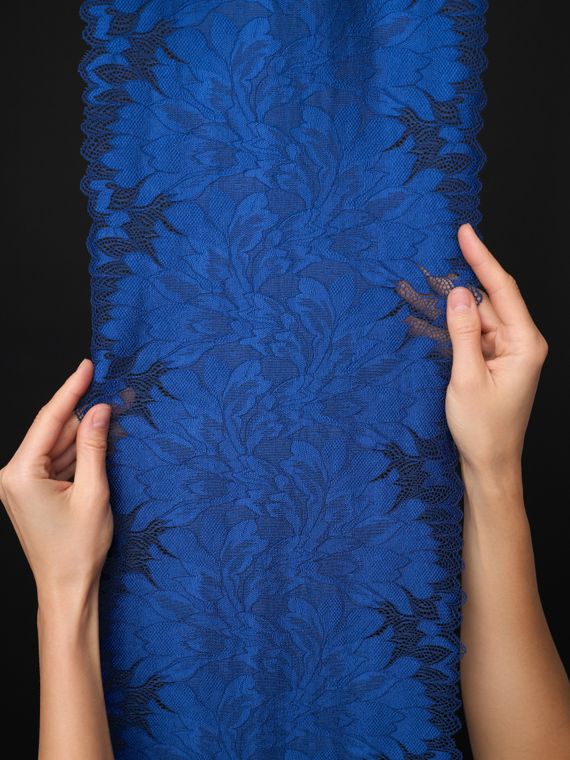 03-77 Кружево эластичное 24 см, синий