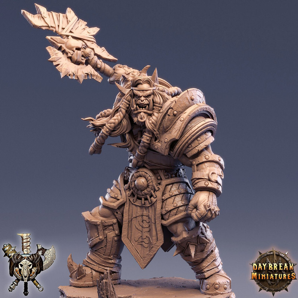 Орк Полуорк Воин Паладин Варвар Файтер Рыцарь миниатюра для dnd, днд, pathfinder, фентези, Настольная игра, НРИ, Варгейм, РПГ