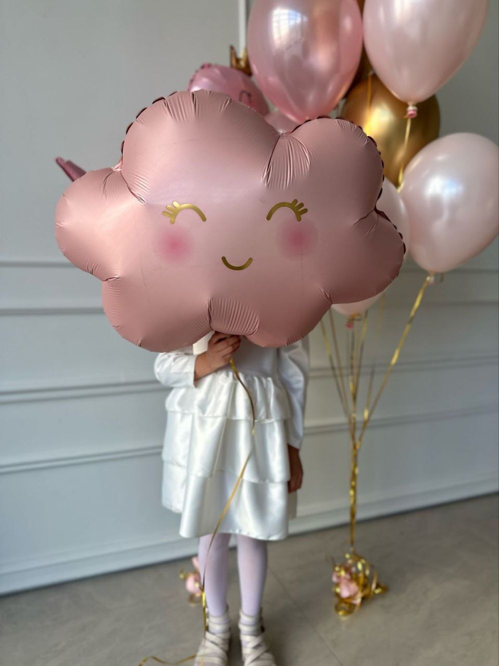 Фигурный шар Розовое облачко с улыбкой - 61см (БГ-35)  Изображение3