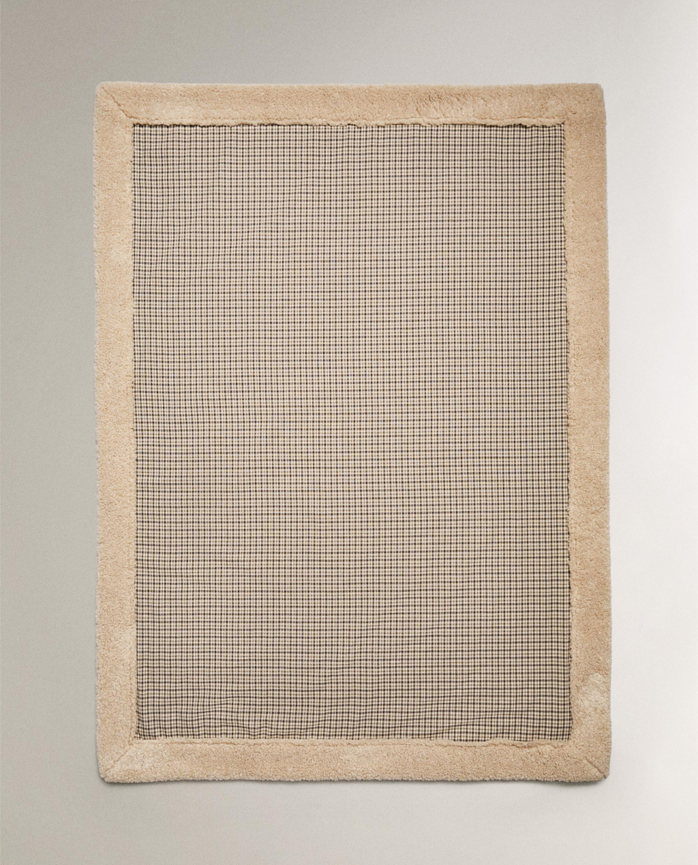 Zara Home плед из хлопка, экрю, в клетку