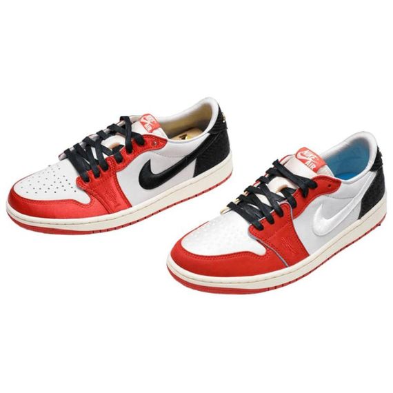 Jordan Air Jordan 1 Винтажные баскетбольные кроссовки Низкие Белый Черный Красный Унисекс