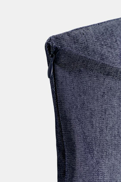 ZARA ТОП С БАСКОЙ И НАВЕСНЫМИ ПЕТЛЯМИ, ИНДИГО
