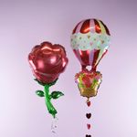 Шар (32''/81 см) Фигура, Роза, Красный, 1 шт.