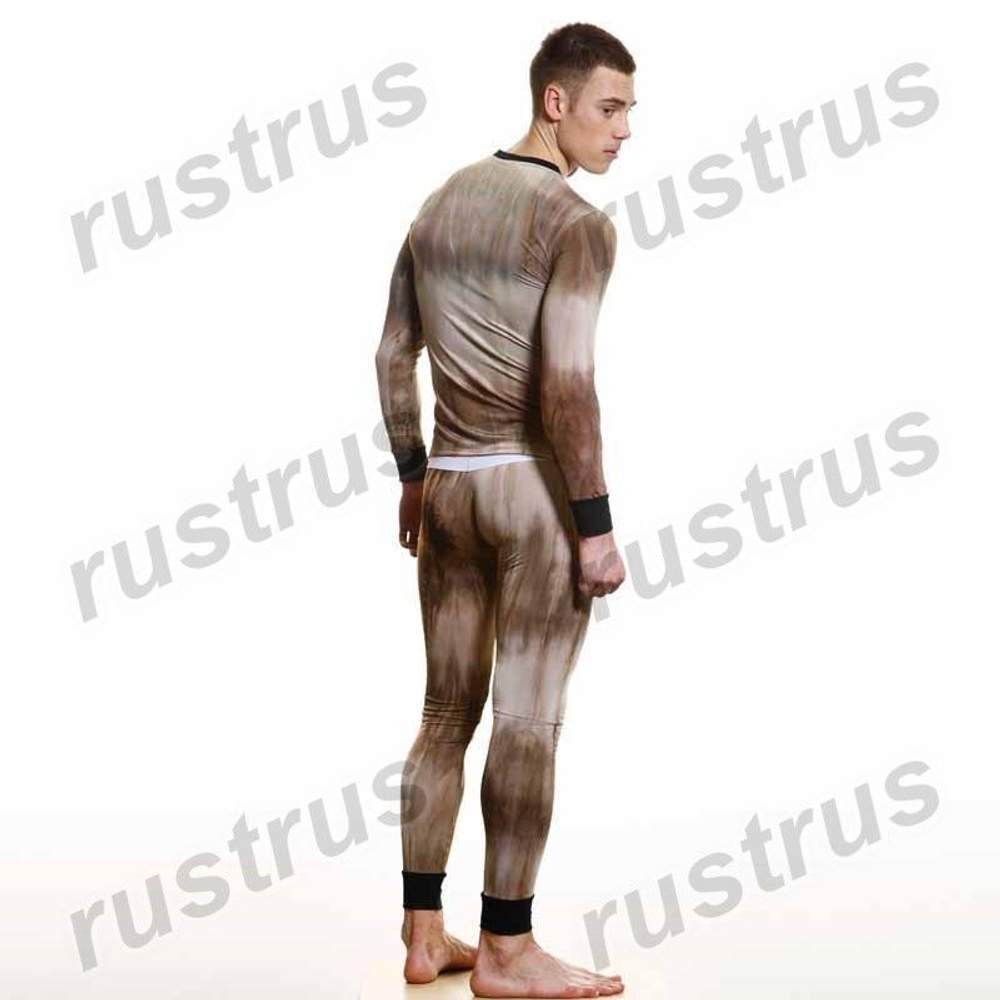 Мужской лонгслив коричневый Wang Jiang WG00147