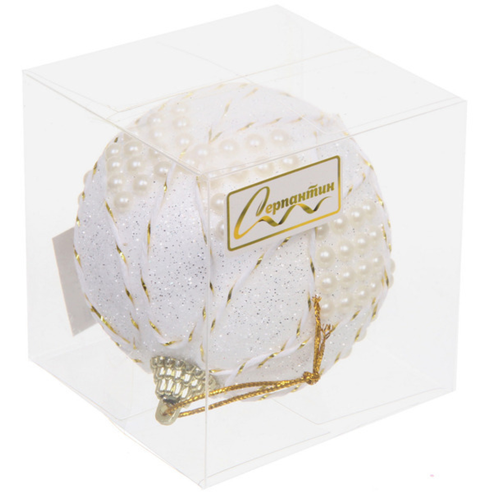 Новогодний шар «Снежный жемчуг» 8 см, Белый