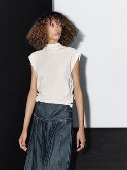 Massimo Dutti Джинсовая юбка миди с плиссировкой, темно-серый