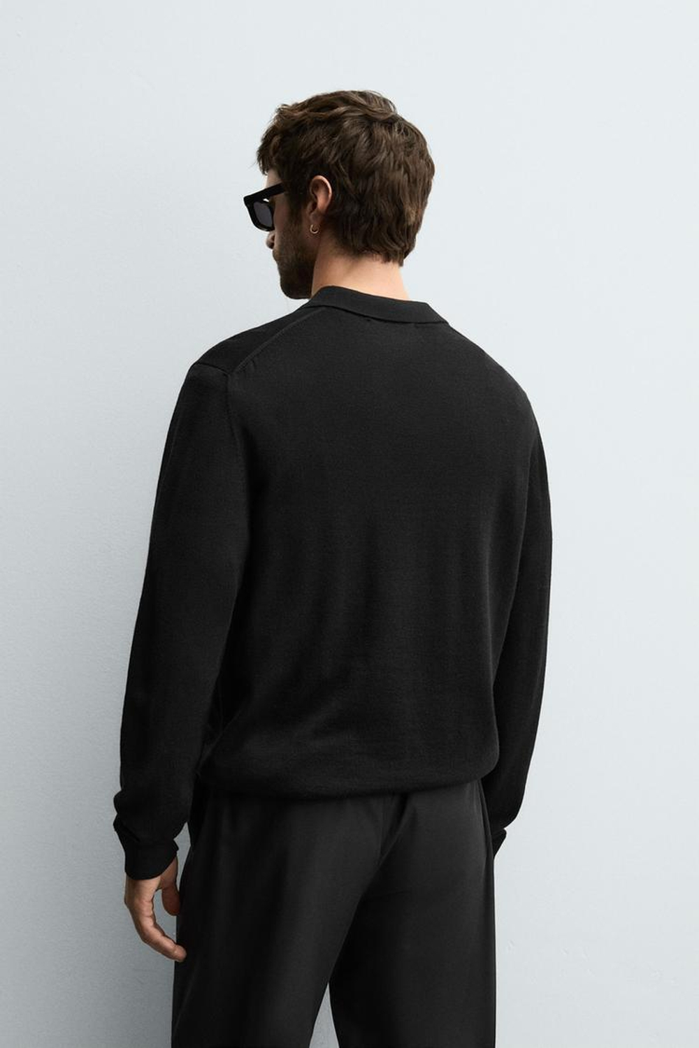 ZARA ПОЛО ИЗ ШЕРСТИ, ЧЕРНЫЙ