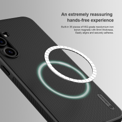 Чехол противоударный от Nillkin c поддержкой зарядки MagSafe для Samsung Galaxy S24 FE, серия Super Frosted Shield Pro Magnetic Case