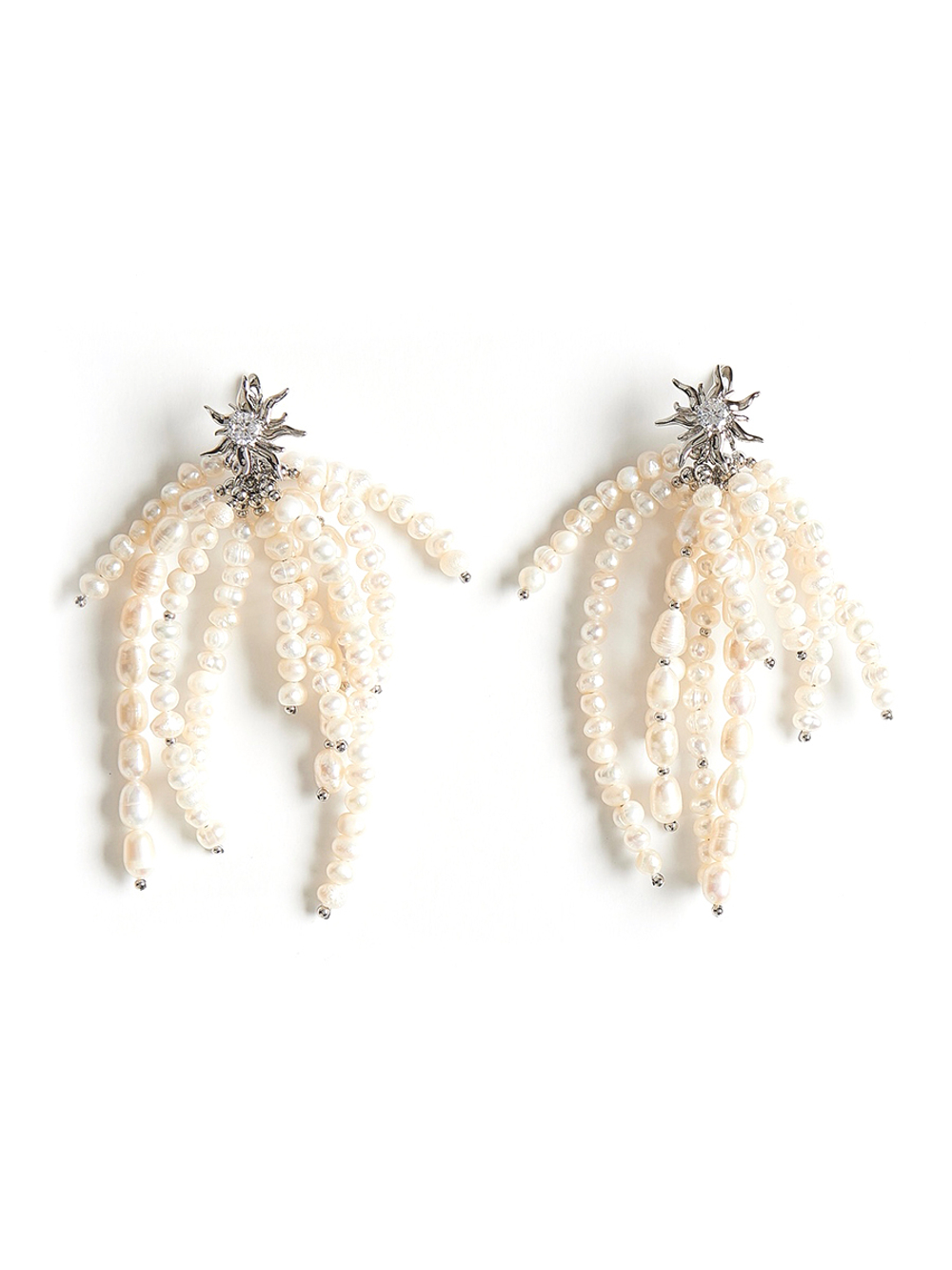 Серьги "Bunches" из жемчуга Silver