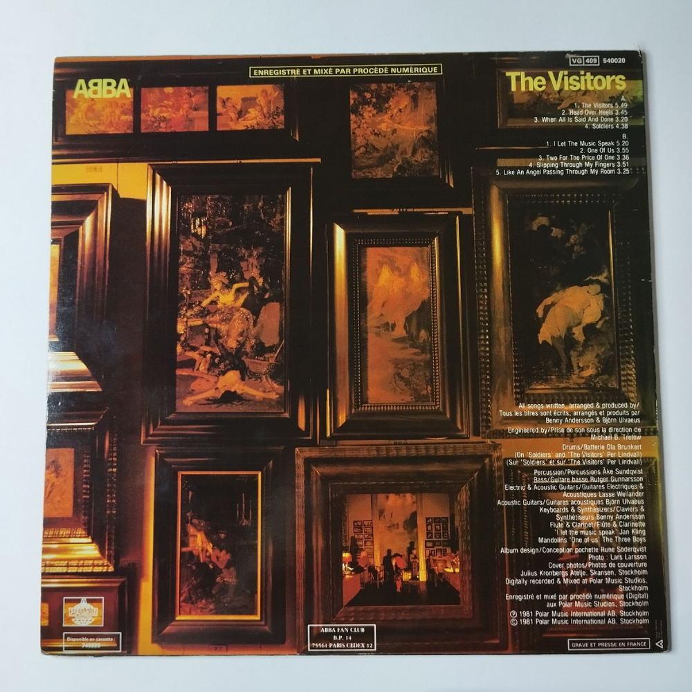 Винтажная виниловая пластинка LP АББА ABBA The Visitors (France 1981) Head Over Heels