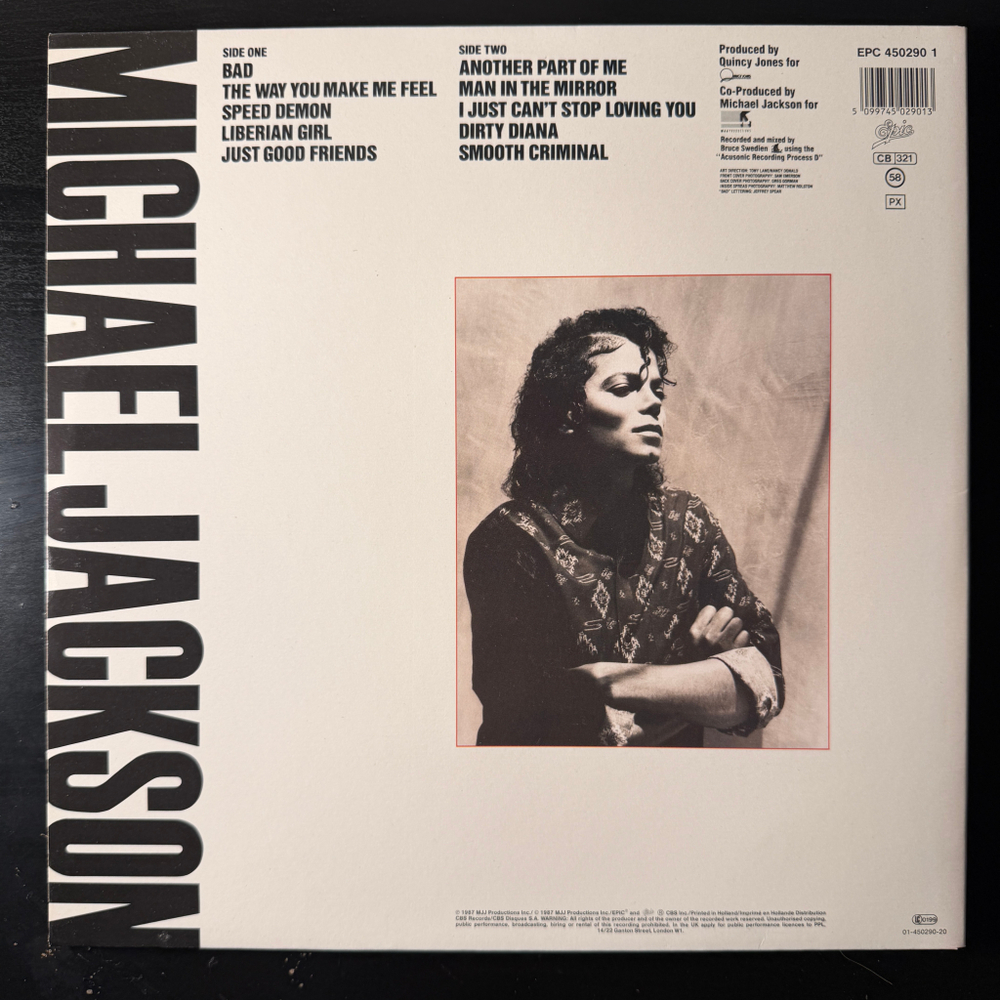 Michael Jackson - Bad (Голландия 1987г.)