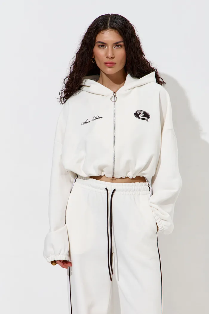 Худи укороченное "Âme Sirène" кремового цвета