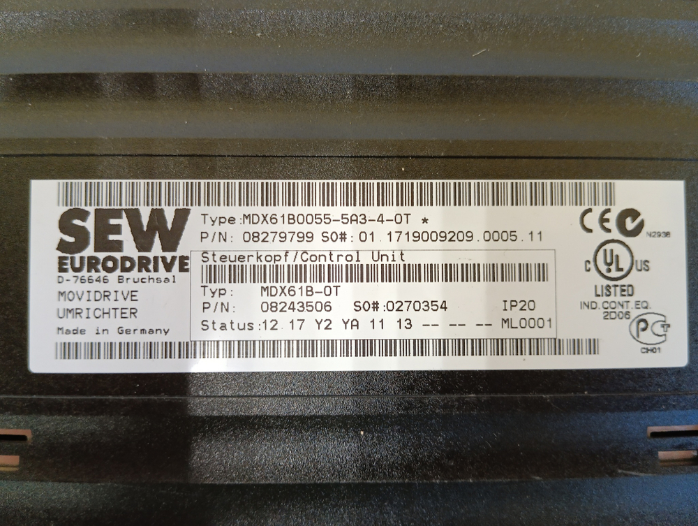 SEW Eurodrive MDX61B0055-5A3-4-0T+MDX60A0054-5A3-4-00 б/у