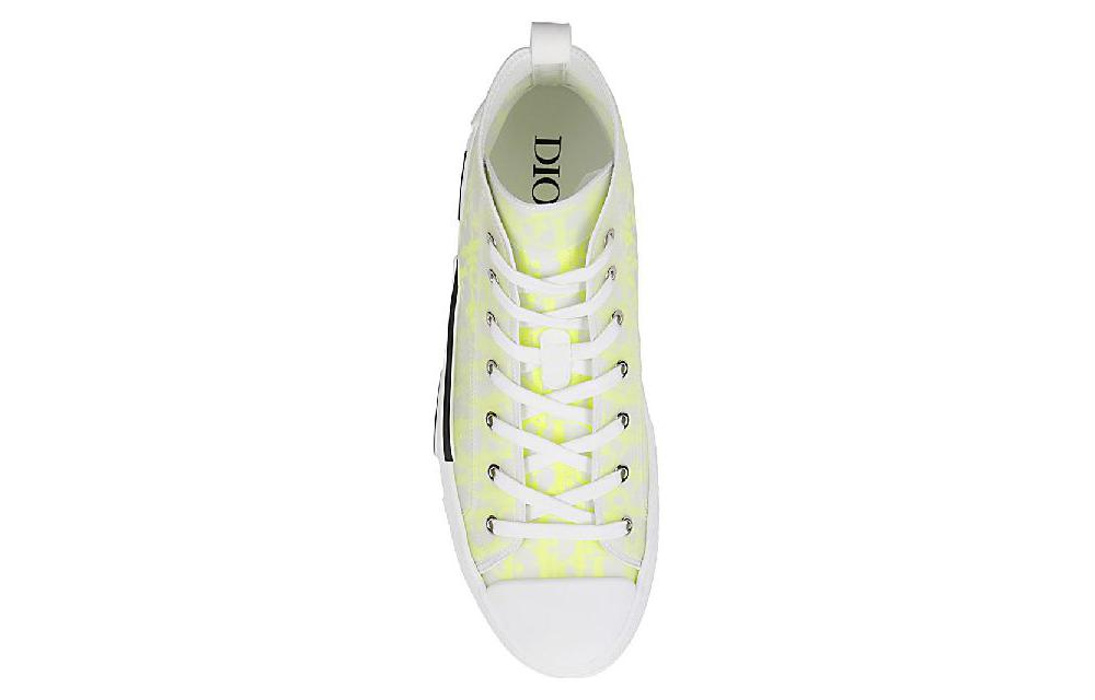 DIOR B23 High Top White Yellow Oblique