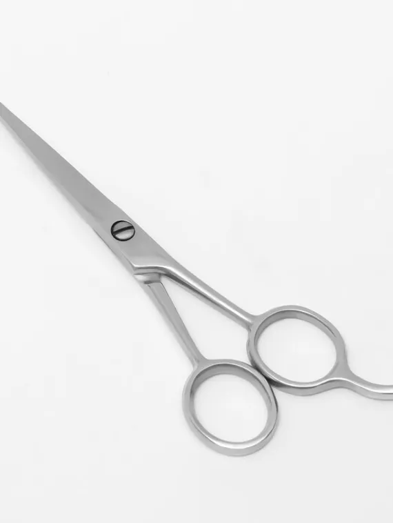 Ножницы парикмахерские с упором, лезвие — 4,5 см, цвет серебристый