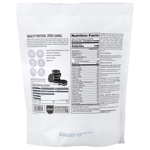 Isopure, протеиновый порошок без углеводов, печенье и крем, 465 г (1,02 фунта)