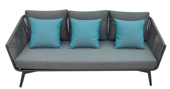 129KN-02613 Диван трехместный "ARIAL" уличный серый 