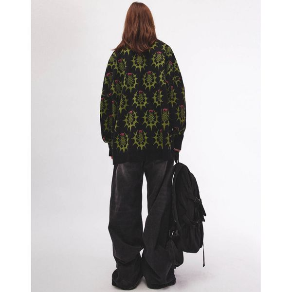 Свитер Репей черный / зеленый - фото 3